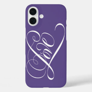 Coques iPhone 16 Plus Élégante calligraphie AMOUR Coeur Lettrer Ca Viole