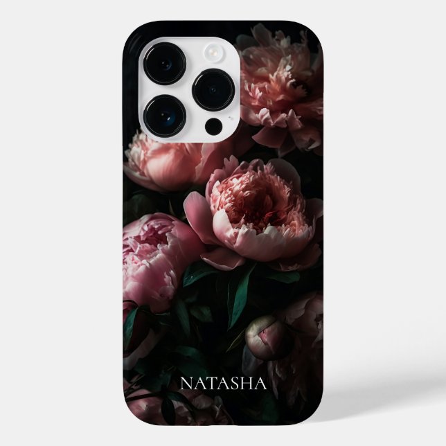 Coques Case-Mate iPhone Élégante Feminine Floral Peonies Rose Nom personna (Verso)