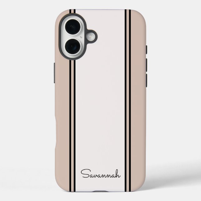 Coques Case-Mate iPhone Élégante Fille Rose Monogramme Nom Chic Design (Verso)