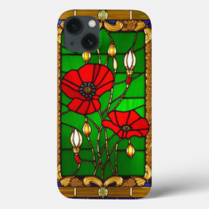 Case-Mate iPhone Case Élégante Fleurs rouges en verre teint