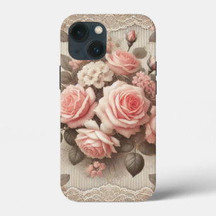 Case-Mate iPhone Case Élégante Florale rose Vintage avec dentelle