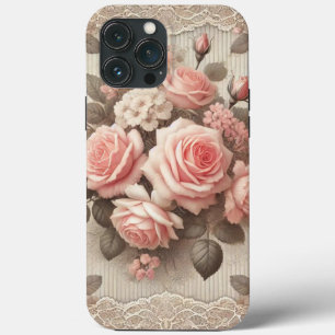 Case-Mate iPhone Case Élégante Florale rose Vintage avec dentelle
