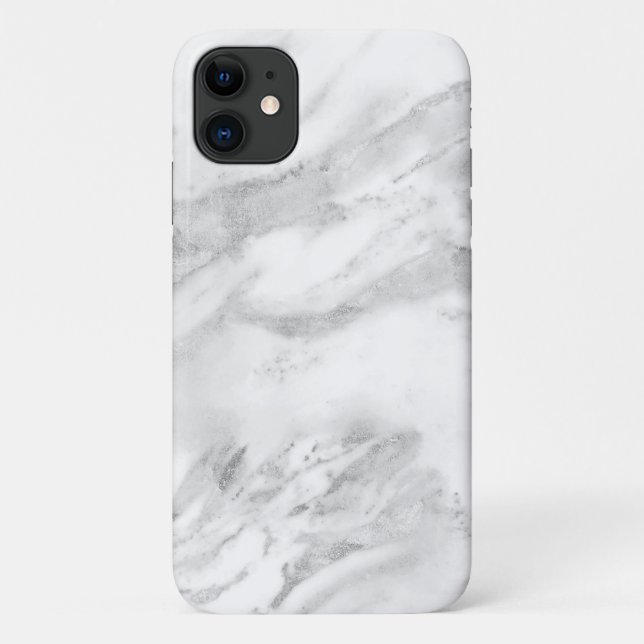 Coques Case-Mate iPhone Élégante huile d'argent | Marbre chic (Dos)