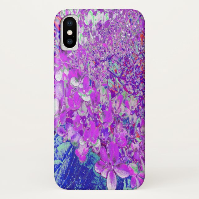 Coques Case-Mate iPhone Élégante Hydrangée violette et bleu limelight (Dos)