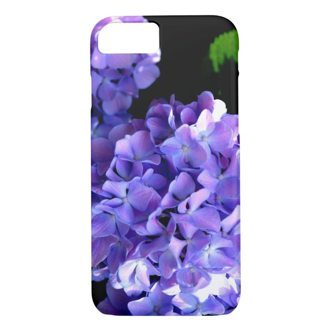 Coques Case-Mate iPhone Elégante hydrangée violette fleurie bleu pourpre (Dos)