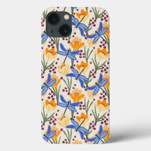Case-Mate iPhone Case Elégante libellule et motif floral Crocus