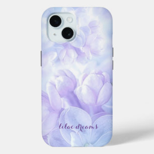 Coque Pour iPhone 15 Elégante Lilac Fleurs violettes Lumière Design