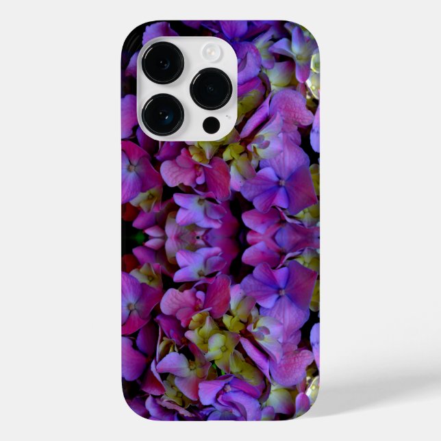 Coques Case-Mate iPhone Élégante Magenta Purple bleu Hydrangée fleurs (Verso)