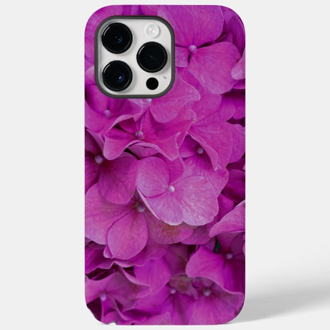 Coques Case-Mate iPhone Elégante magenta rose hydrangée florale roses (Verso)