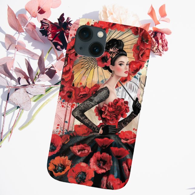 Coques Case-Mate iPhone Elégante, moderne Femme & Pies Robe florale (Créateur téléchargé)