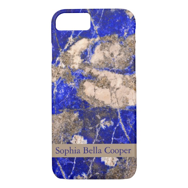 Coques Case-Mate iPhone Elégante motif en marbre bleu blanc gris (Dos)