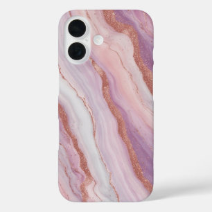 Coque Pour iPhone 16 Elégante Parties scintillant en marbre Pastel & or