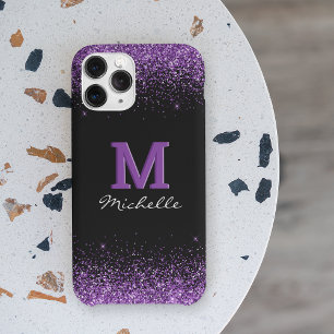 Case-Mate iPhone Case Élégante Parties scintillant violette de monogramm