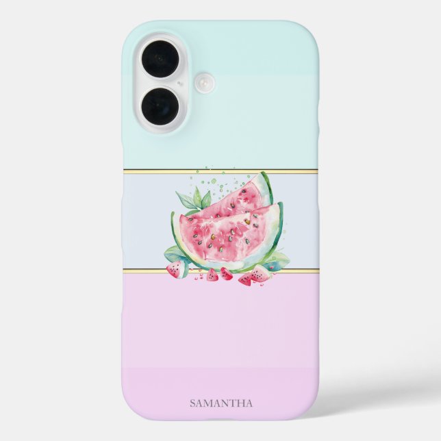 Coques Case-Mate iPhone Elégante pastèque moderne rayée (Verso)