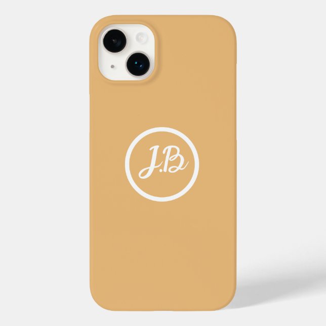 Coques Case-Mate iPhone Élégante Pêche douce Monogramée Personnalisée (Verso)