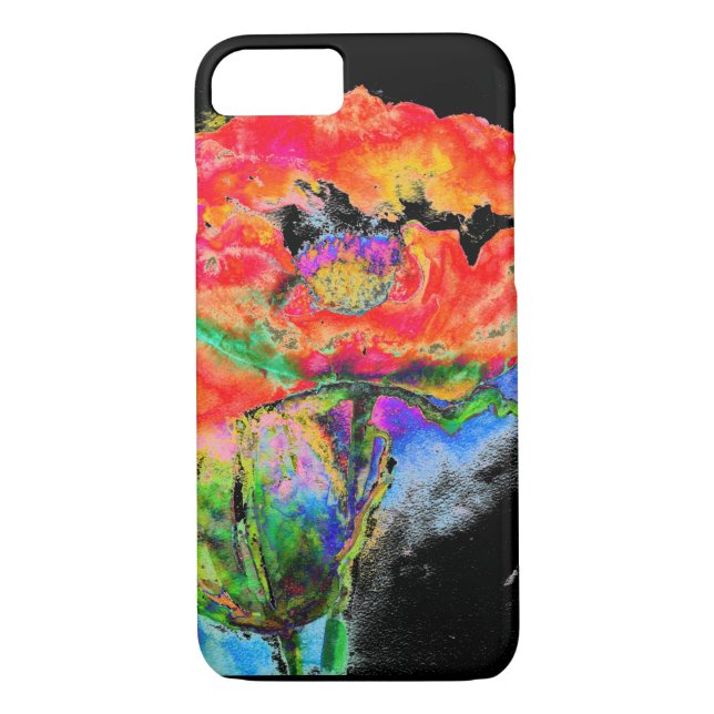 Coques Case-Mate iPhone Elégante peinture abstraite à l'aquarelle rouge (Dos)