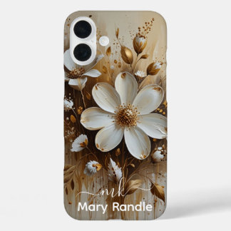 Coques iPhone 16 Plus Elégante peinture Abstraite à l'huile florale avec