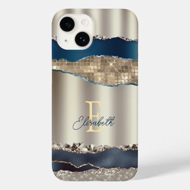 Coques Case-Mate iPhone Élégante série d'âge bleu Indigo (Verso)