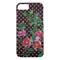 Elégante vintage aquarelle rose roses pois