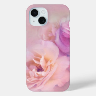 Coque Pour iPhone 15 Elégante Vintage Pastel Roses Rose