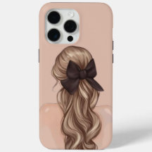 Élégante Vue arrière fille avec Bow Phone Case