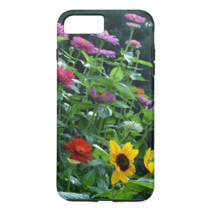 Coque Case-Mate Pour iPhone Elégante vue jardin tournesol, marguerites, cosmos