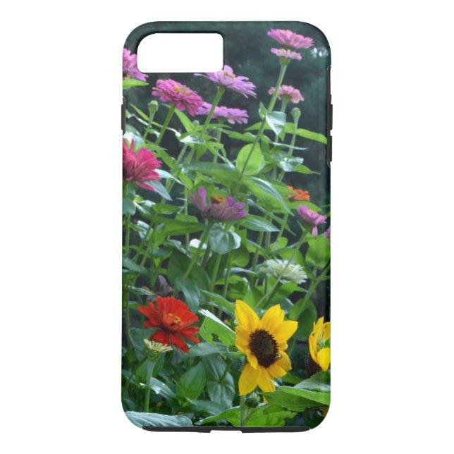 Coques Case-Mate iPhone Elégante vue jardin tournesol, marguerites, cosmos (Dos)