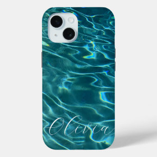 Coque Pour iPhone 15 Elégantes vagues océaniques turquoises