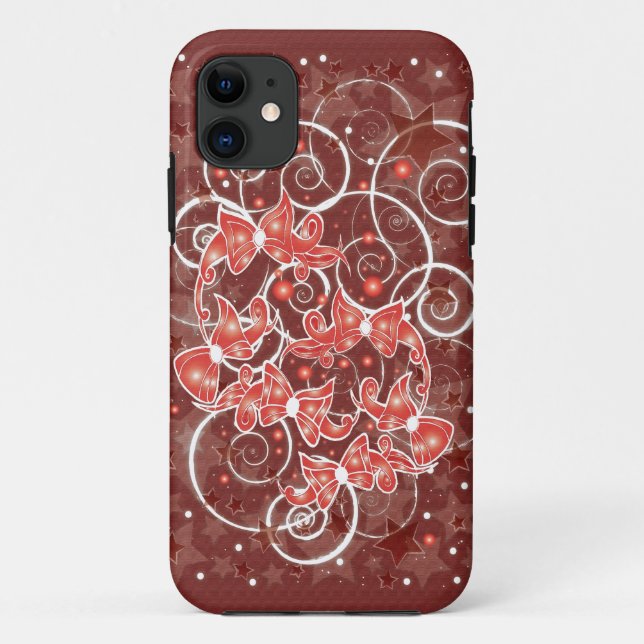 Coques Case-Mate iPhone Élégants et mignons vaches et étoiles de Noël (Dos)