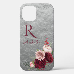 Case-Mate iPhone Case Élégants Roses roux avec Monogramme sur gris