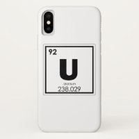 Élément chimique de l'uranium, symbole formule chi