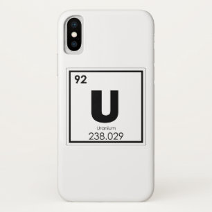 Coque Case-Mate Pour iPhone Élément chimique de l'uranium, symbole formule chi