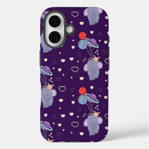 Coque Pour iPhone 16 Élément et Lapin Montgolfière Spatiale Fantaisis