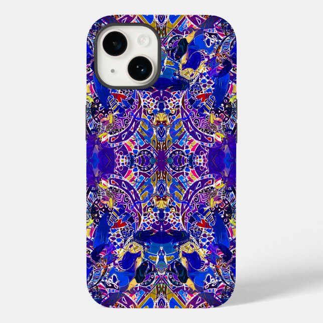 Coques Case-Mate iPhone Éléments abstraits bleus mignons (Verso)