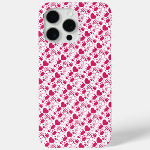 Coque iPhone 15 Pro Max éléments de motifs de la Saint-Valentin
