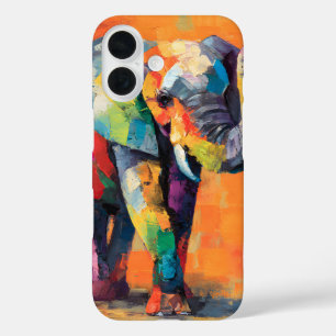 Coque Pour iPhone 16 Eléphant arc-en-ciel Abstrait