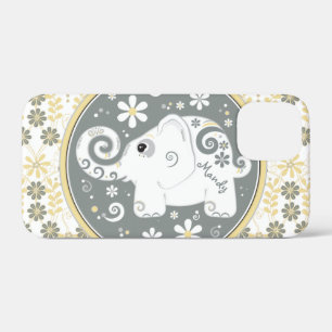 Case-Mate iPhone Case Eléphant blanc gris jaune Floral