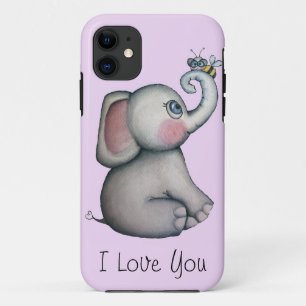 Coque iPhone 11 Éléphant de bébé avec le rose de cas de l'iPhone 5