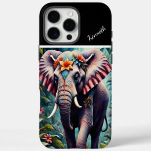 Coques iPhone 16 Pro Max Éléphant Floral Dans La Jungle