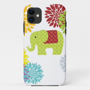 Coques Pour iPhone Éléphant hippie assez coloré flower power