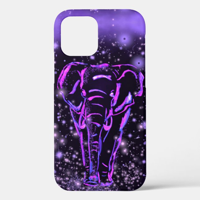 Coques Case-Mate iPhone Elephant Marcher À Starry Night Purple Rose (Verso)