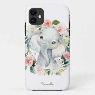 Case-Mate iPhone Case Eléphant mignon bébé dans la couronne florale