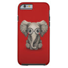 Éléphant mignon de bébé avec des verres de lecture