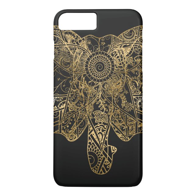 Coques Case-Mate iPhone Eléphant mignon dessiné à la main Fleur de henné (Dos)