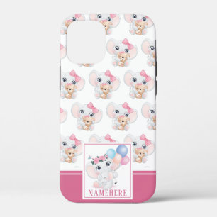 Case-Mate iPhone Case Éléphant Rose Féminin avec Nœud et Motif de Ballon