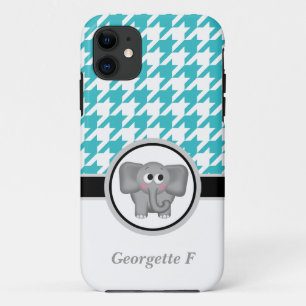 Coque Case-Mate Pour iPhone Elephant Turquoise Blanc Houndstooth iPhone 5 Coqu