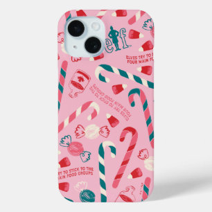 Coque Pour iPhone 15 Elf Holiday Candy Motif