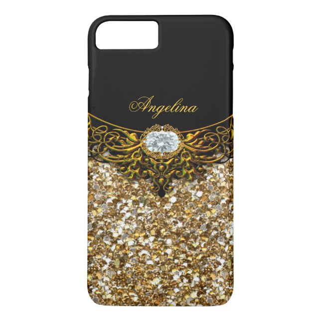 Coques Case-Mate iPhone Elite Regal Gold Black Diamond Jewel (Dos)