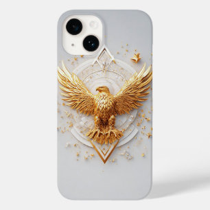 Coque Pour iPhone 14 Emblème d'aigle doré avec étoiles décoratives