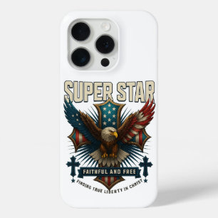 Coque iPhone 15 Pro Emblème d'aigle super étoile